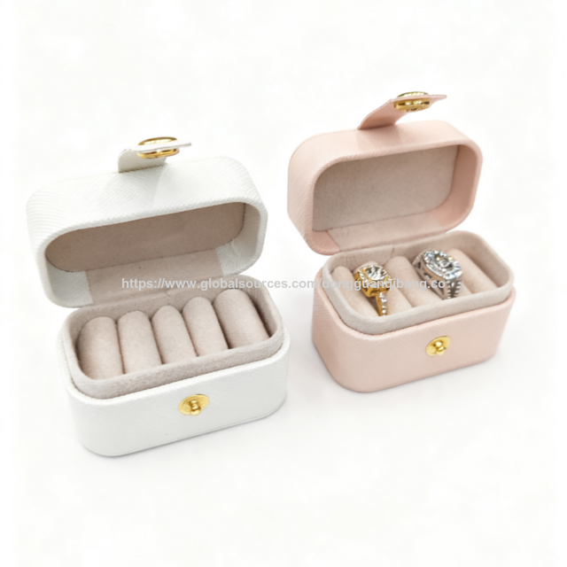 Kleine tragbare Kunststoffbox mit Knopf zum Fabrikpreis, Schmuckaufbewahrungsbox für Ringe, Ohrringe, Ohrstecker, mit individuellem Logo