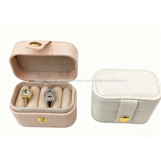Kleine tragbare Kunststoffbox mit Knopf zum Fabrikpreis, Schmuckaufbewahrungsbox für Ringe, Ohrringe, Ohrstecker, mit individuellem Logo