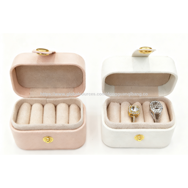 Kleine tragbare Kunststoffbox mit Knopf zum Fabrikpreis, Schmuckaufbewahrungsbox für Ringe, Ohrringe, Ohrstecker, mit individuellem Logo