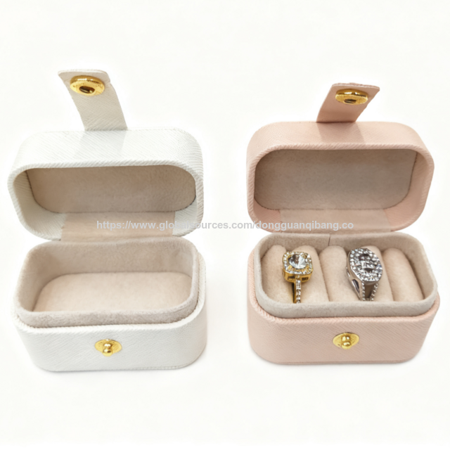 Kleine tragbare Kunststoffbox mit Knopf zum Fabrikpreis, Schmuckaufbewahrungsbox für Ringe, Ohrringe, Ohrstecker, mit individuellem Logo
