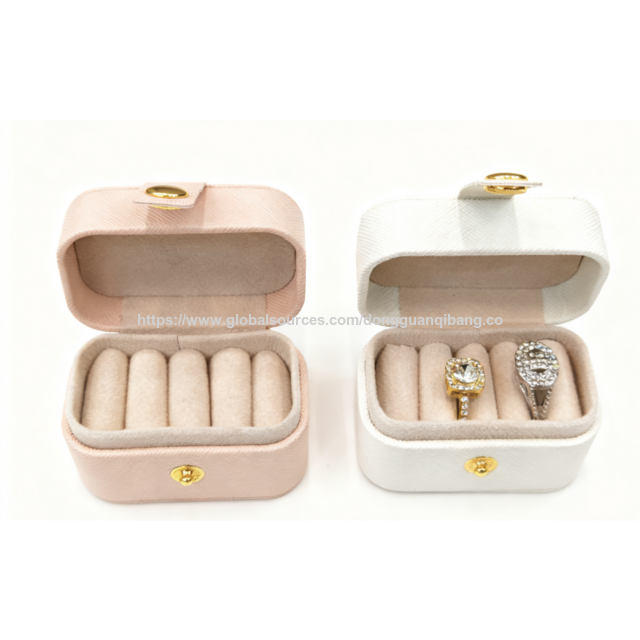 Kleine tragbare Kunststoffbox mit Knopf zum Fabrikpreis, Schmuckaufbewahrungsbox für Ringe, Ohrringe, Ohrstecker, mit individuellem Logo
