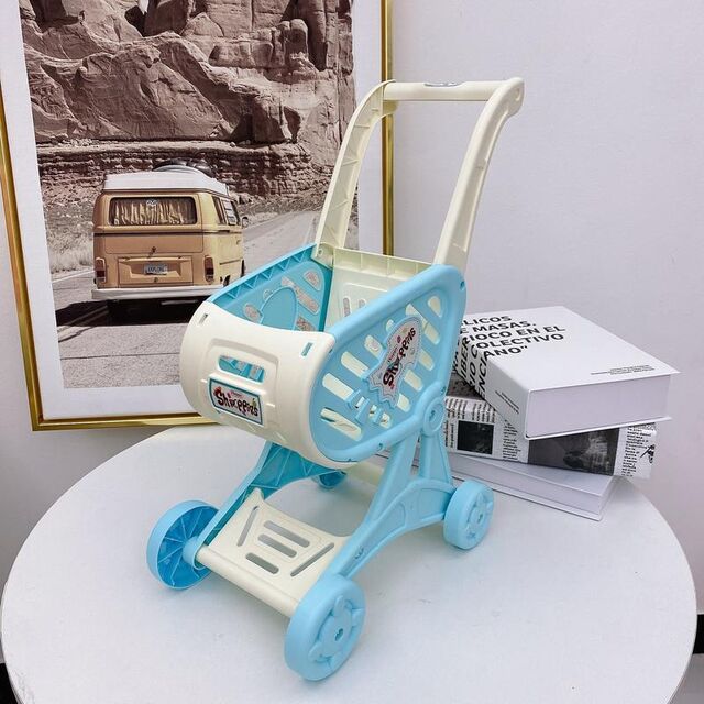 HY Toys Carrito de Compras Nuevo para Niños, Carrito de Simulación, Juego de Imitación para el Hogar, Juguete para Niñas y Bebés