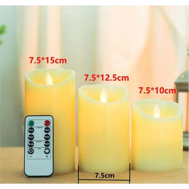 Bougie LED en cire avec flamme dansante électrique à piles pour décoration de fête à la maison