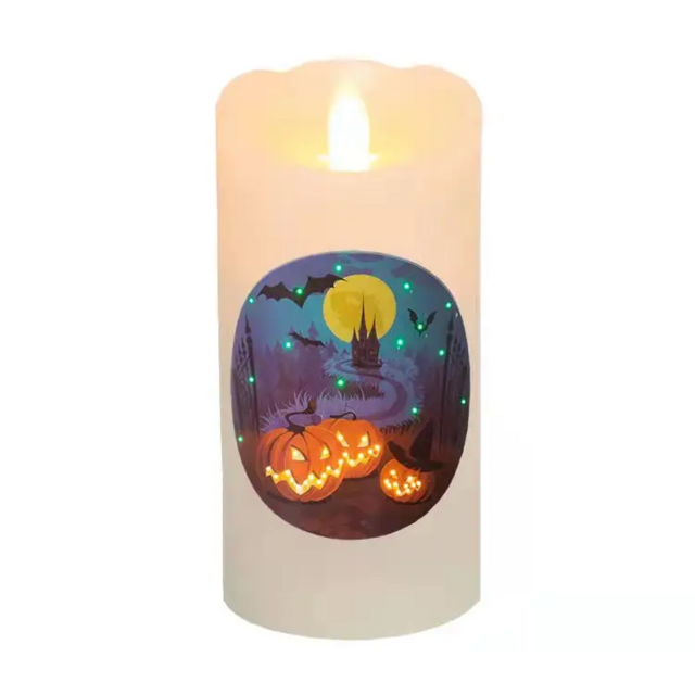 Bougie LED en cire avec flamme dansante électrique à piles pour décoration de fête à la maison