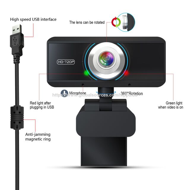 Webcam 1080P com Foco Automático para PC, Webcam de Transmissão ao Vivo para Trabalho e Estudo
