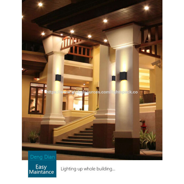 OEM Appliques murales d'extérieur à LED étanches en aluminium, éclairage mural haut et bas, luminaires muraux pour clôture, pilier, cour, couloir, porche, hall d'entrée