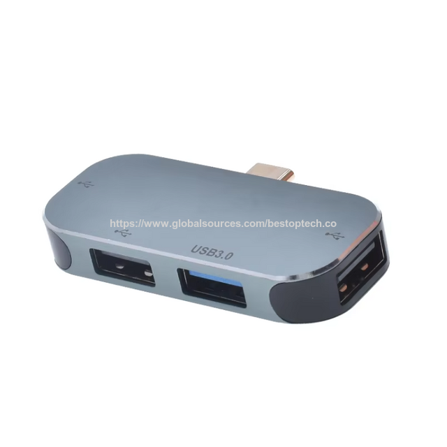 Adaptador USB Hub Tipo C 5 en 1 con Jack de Auriculares, Divisor de Audio USB C, Adaptador USB C Hub para Laptop y Teléfono