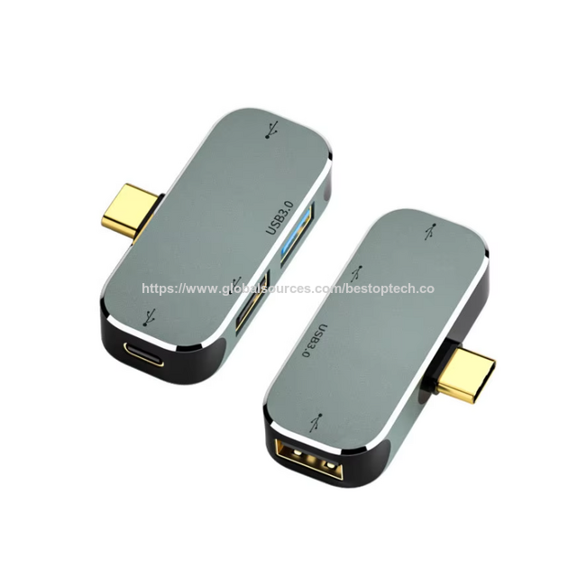 Adaptador USB Hub Tipo C 5 en 1 con Jack de Auriculares, Divisor de Audio USB C, Adaptador USB C Hub para Laptop y Teléfono
