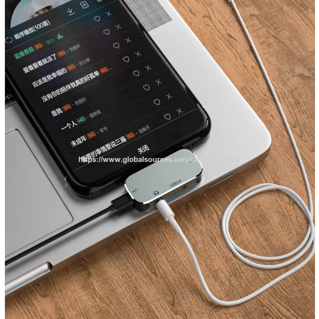 Adaptador USB Hub Tipo C 5 en 1 con Jack de Auriculares, Divisor de Audio USB C, Adaptador USB C Hub para Laptop y Teléfono