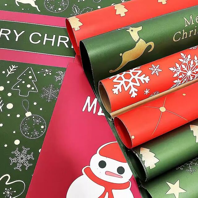 Weihnachtsgeschenkpapier, Papier zum Einwickeln von Äpfeln am Heiligabend, wasserdichte Blumenverpackungsmaterialien, DIY-Sträuße.