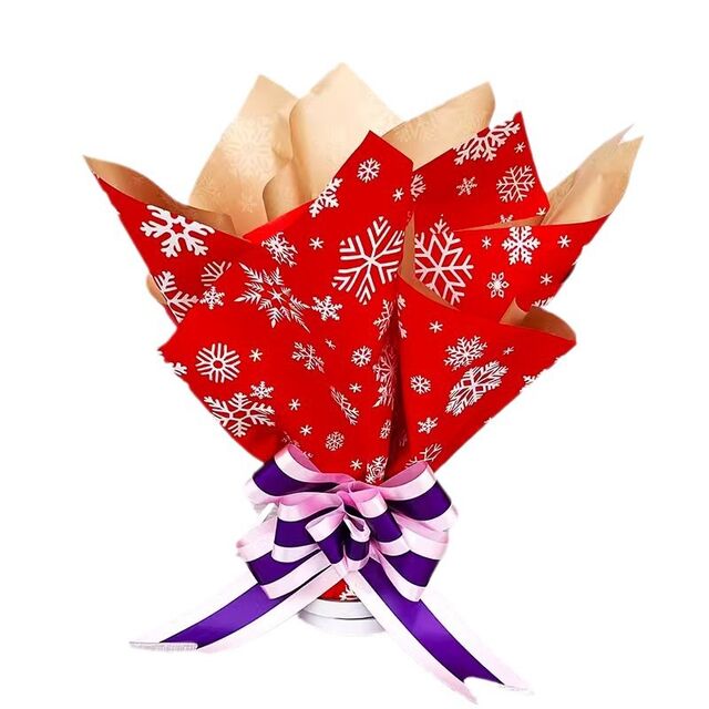 Weihnachtsgeschenkpapier, Papier zum Einwickeln von Äpfeln am Heiligabend, wasserdichte Blumenverpackungsmaterialien, DIY-Sträuße.