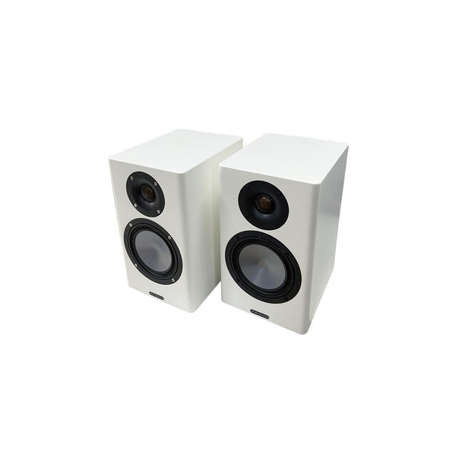Haut-parleurs passifs Hi-Fi HF100 en gros : Paire en bois massif pur, finition blanche élégante, reproduction sonore de qualité audiophile pour la maison