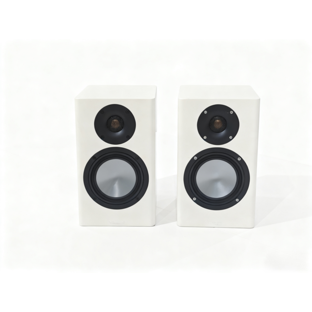 Haut-parleurs passifs Hi-Fi HF100 en gros : Paire en bois massif pur, finition blanche élégante, reproduction sonore de qualité audiophile pour la maison