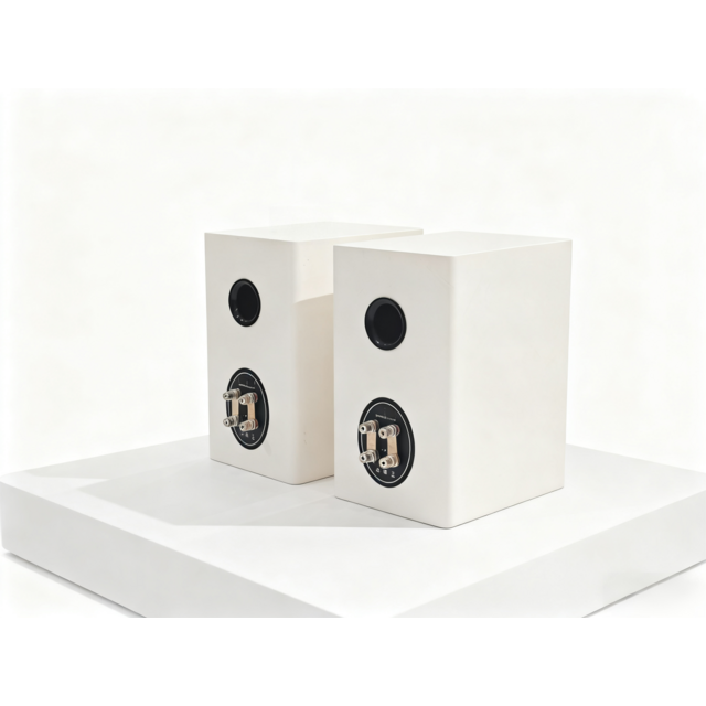 Haut-parleurs passifs Hi-Fi HF100 en gros : Paire en bois massif pur, finition blanche élégante, reproduction sonore de qualité audiophile pour la maison
