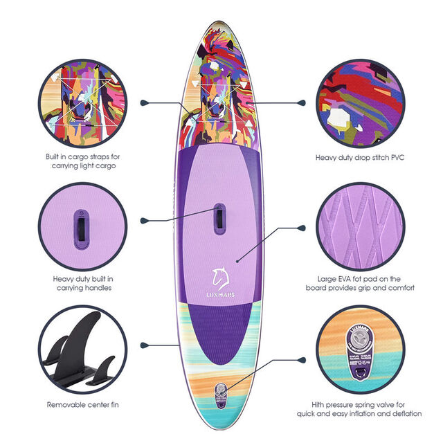 Diseño Libre OEM Tabla de Paddle Surf Hinchable Ancha y Estable para Pesca con Accesorios Duraderos para Entusiastas del Aire Libre