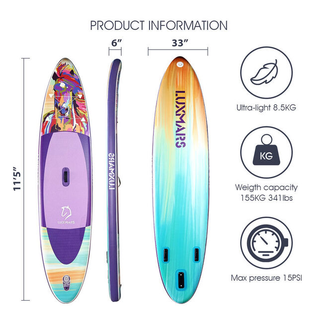 Diseño Libre OEM Tabla de Paddle Surf Hinchable Ancha y Estable para Pesca con Accesorios Duraderos para Entusiastas del Aire Libre