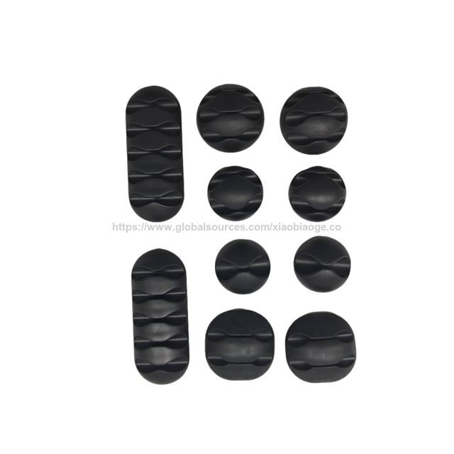 Venta al por mayor de stock de 10 clips autoadhesivos mixtos para cables y alambres, organizador de cables USB múltiple para escritorio
