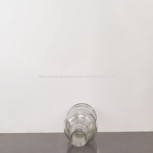 Garrafa de Vidro Gravada Vintage Recipiente Vazio Clássico para Cerveja, Refrigerantes e Bebidas Fermentadas