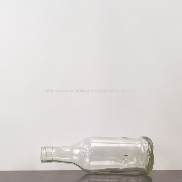 Garrafa de Vidro Gravada Vintage Recipiente Vazio Clássico para Cerveja, Refrigerantes e Bebidas Fermentadas