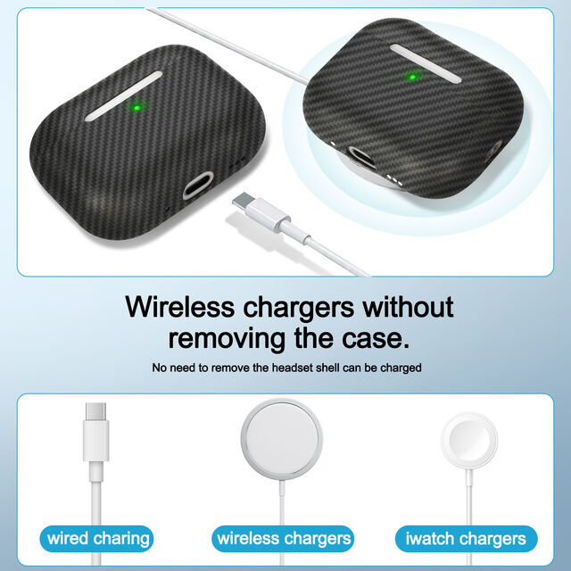 Memumi غطاء من ألياف الكربون لأجهزة AirPods Pro 3، قوي ومتين، سمك 0.5 مم، غطاء نحيف، جراب من ألياف الأراميد للحماية من السقوط 600D أسود
