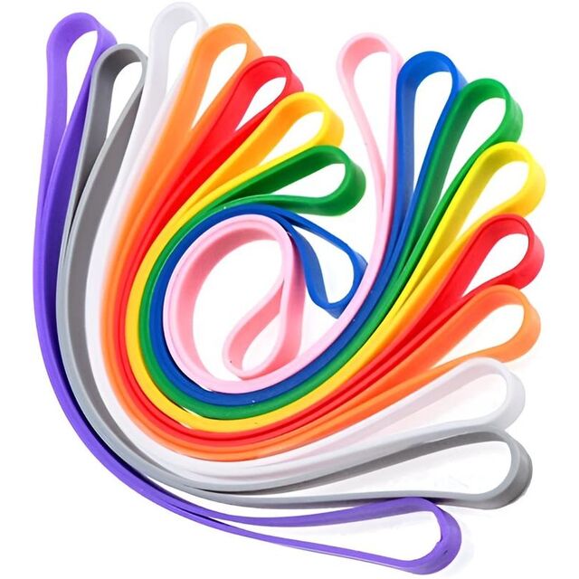 DLSEALS Longs Élastiques en Silicone Arc-en-ciel, Assortiment d'Élastiques en Caoutchouc Colorés, Assortiment d'Élastiques Surdimensionnés Colorés