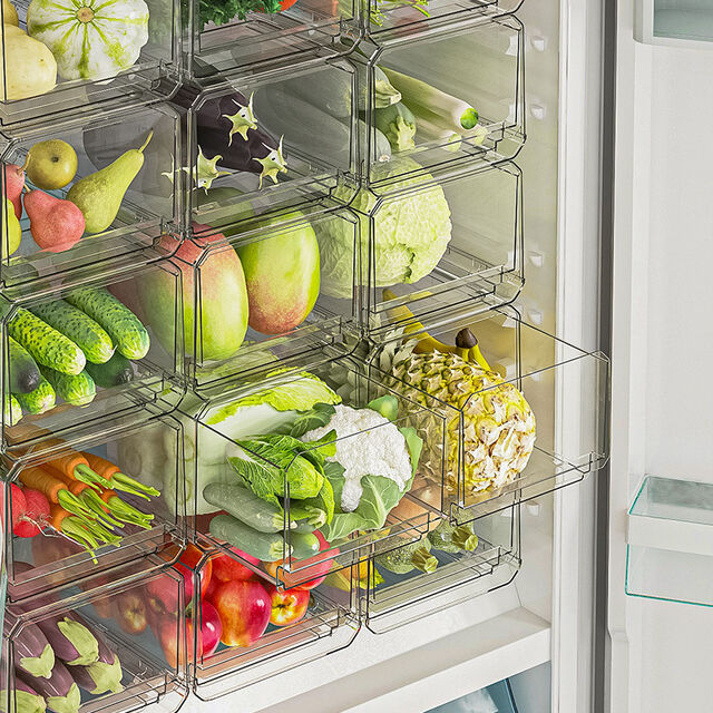 Boîte de rangement pour réfrigérateur en acrylique transparent, récipients alimentaires en plastique pour légumes