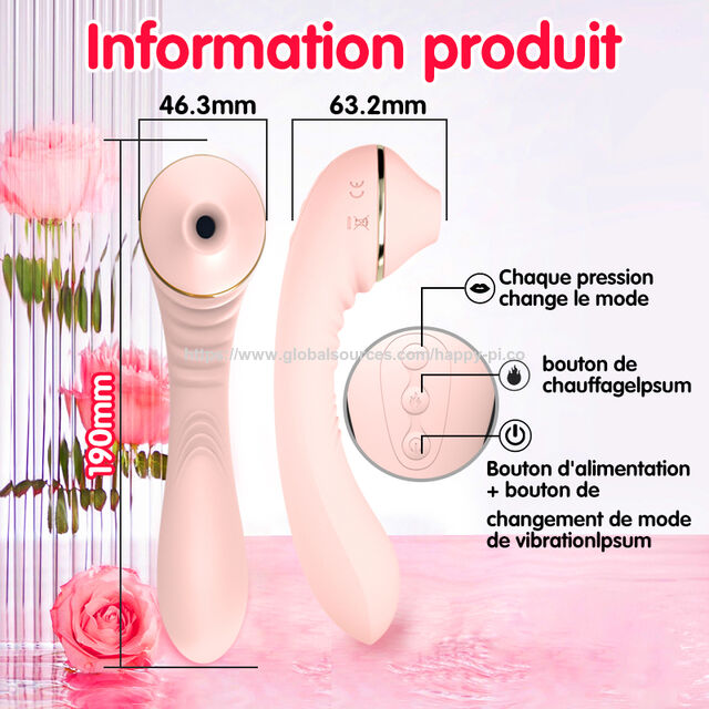 Vibreur de succion réglable à 360 degrés pour clitoris et point G avec mode de chauffage - Stimulateur de clitoris - Boîte de jouets sexuels pour femmes