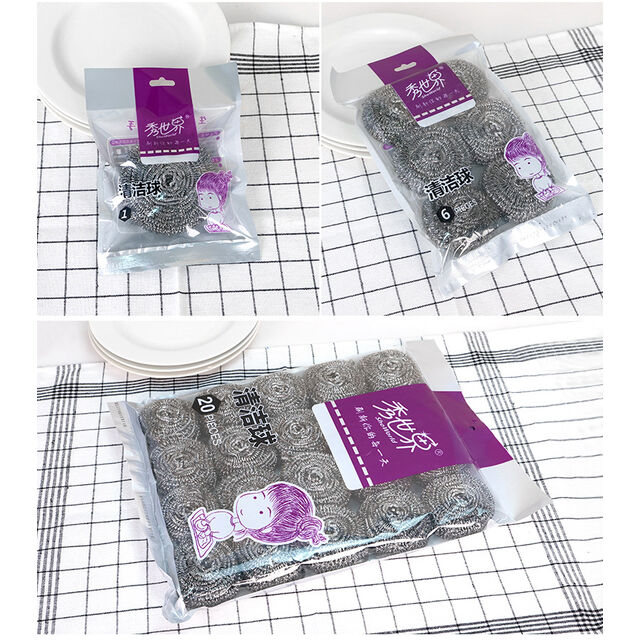 Tampon à récurer en acier inoxydable pour le nettoyage des cuisines professionnelles, tampon métallique pour le nettoyage des sols de toilettes