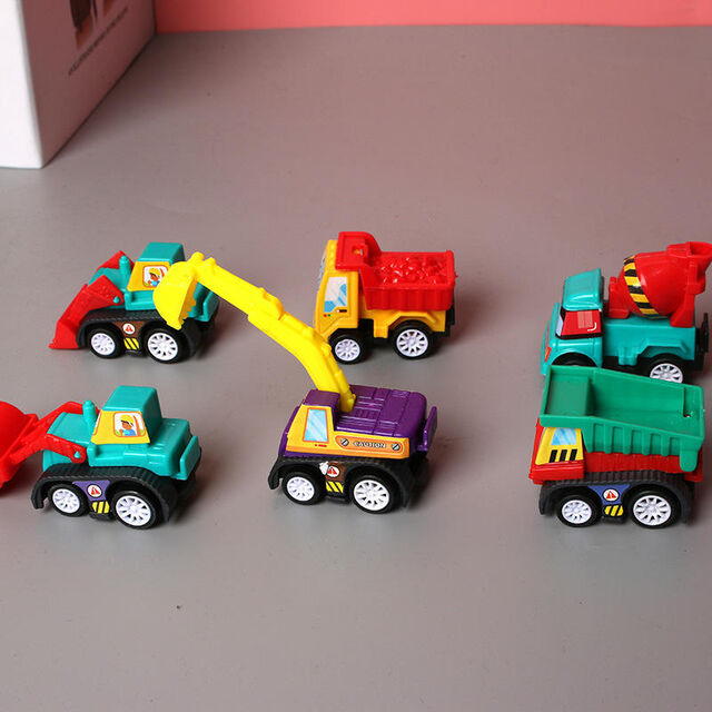 Conjunto de 6 brinquedos de modelo de carro, brinquedos de puxar para trás, veículo móvel, caminhão de bombeiros, modelo de táxi, mini carros infantis, brinquedos para meninos, presente para crianças