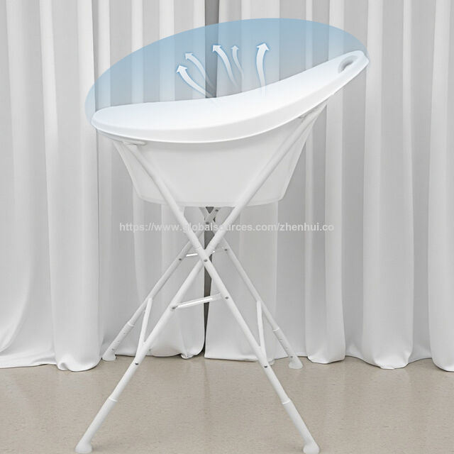 Soporte de bañera para bebé con asa: estructura estable que libera la columna lumbar. Soporte para bañera de bebé.