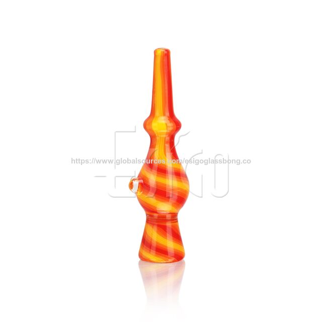 Esigo Glass Chillum en verre coloré Wig Wag portable très populaire Pipe à main Herbe sèche Pipe à eau en verre Accessoires en verre