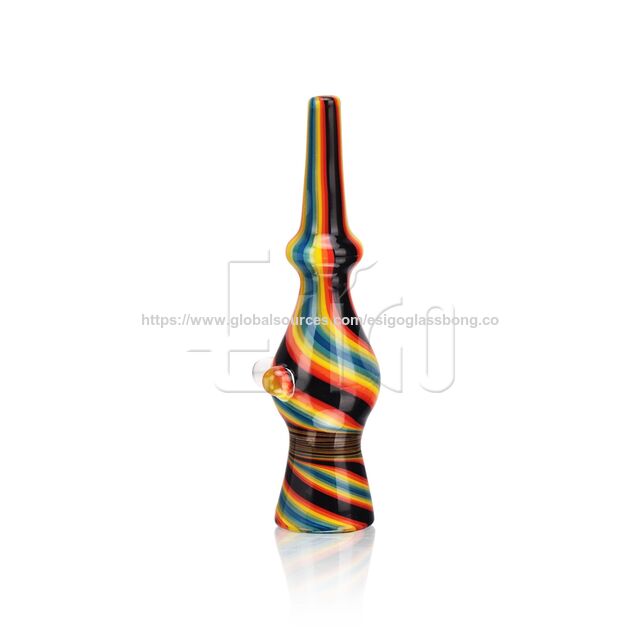 Esigo Glass Chillum en verre coloré Wig Wag portable très populaire Pipe à main Herbe sèche Pipe à eau en verre Accessoires en verre