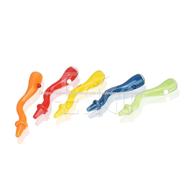 Esigo Glass Chillum en verre coloré Wig Wag portable très populaire Pipe à main Herbe sèche Pipe à eau en verre Accessoires en verre