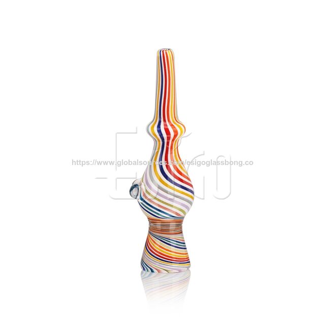 Esigo Glass Chillum en verre coloré Wig Wag portable très populaire Pipe à main Herbe sèche Pipe à eau en verre Accessoires en verre