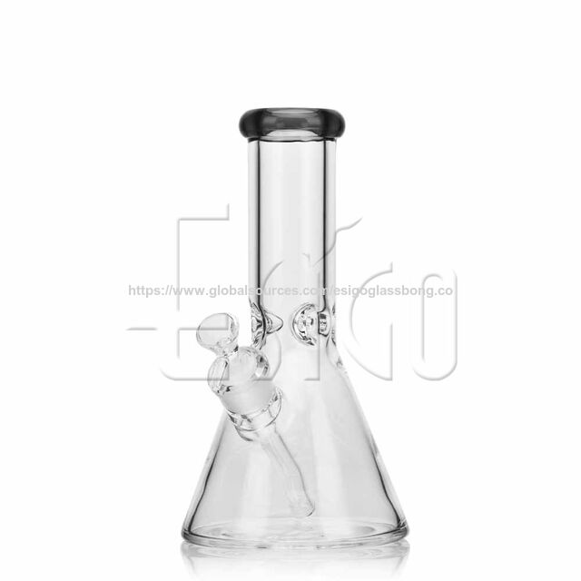 Esigo Glass Pipe à Eau en Verre de 10 Pouces Classique en Gros avec Embouchure Colorée pour Herbes Sèches