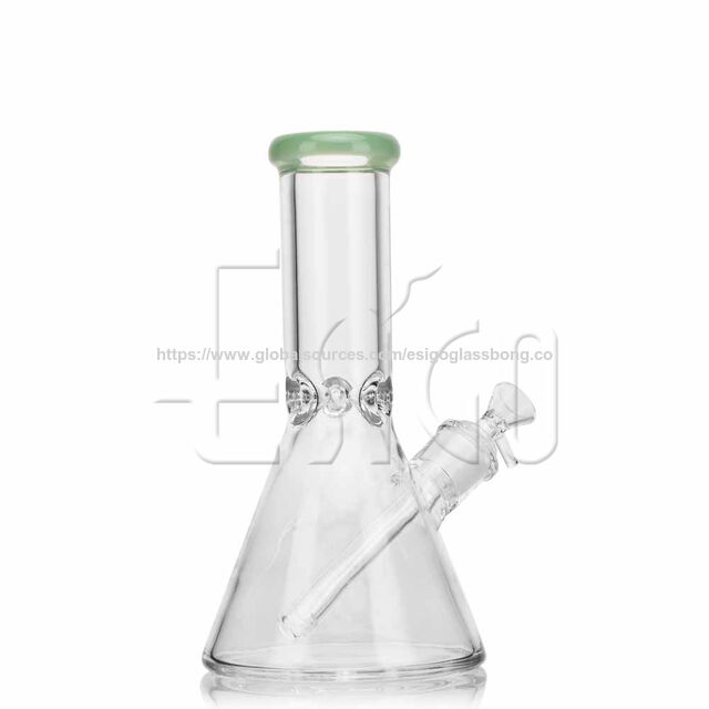 Esigo Glass Pipe à Eau en Verre de 10 Pouces Classique en Gros avec Embouchure Colorée pour Herbes Sèches