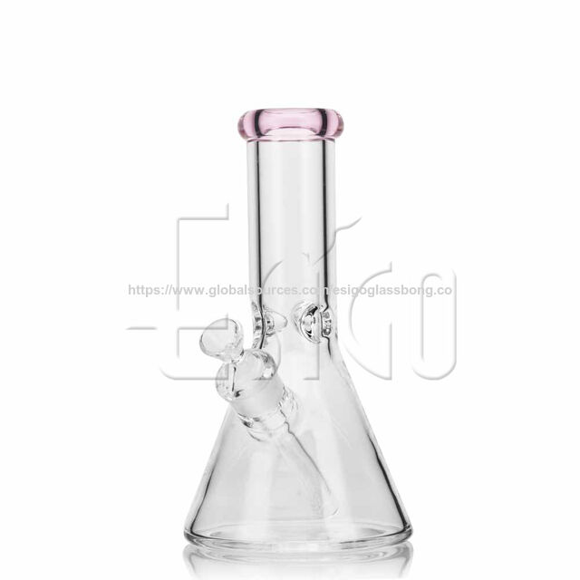 Esigo Glass Pipe à Eau en Verre de 10 Pouces Classique en Gros avec Embouchure Colorée pour Herbes Sèches