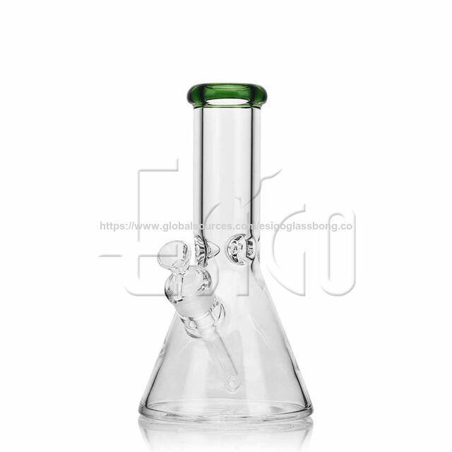 Esigo Glass Pipe à Eau en Verre de 10 Pouces Classique en Gros avec Embouchure Colorée pour Herbes Sèches