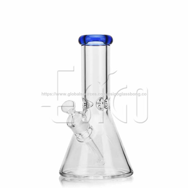Esigo Glass Pipe à Eau en Verre de 10 Pouces Classique en Gros avec Embouchure Colorée pour Herbes Sèches