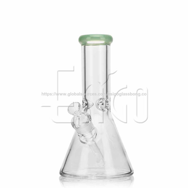 Esigo Glass Pipe à Eau en Verre de 10 Pouces Classique en Gros avec Embouchure Colorée pour Herbes Sèches