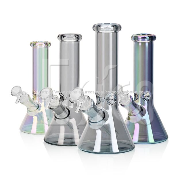 Esigo Glass Pipe à Eau en Verre de 10 Pouces Classique en Gros avec Embouchure Colorée pour Herbes Sèches