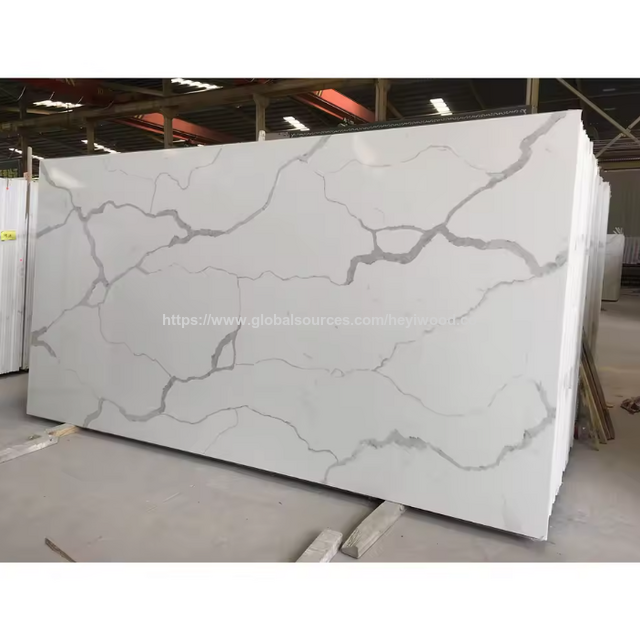 Losas de cuarzo blanco beige de buena calidad a precio de fábrica de piedra artificial