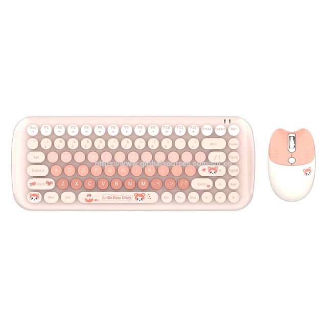 SMK-632M3AG Nuevo concepto clásico inalámbrico 2.4G retro colorido teclado y ratón combo