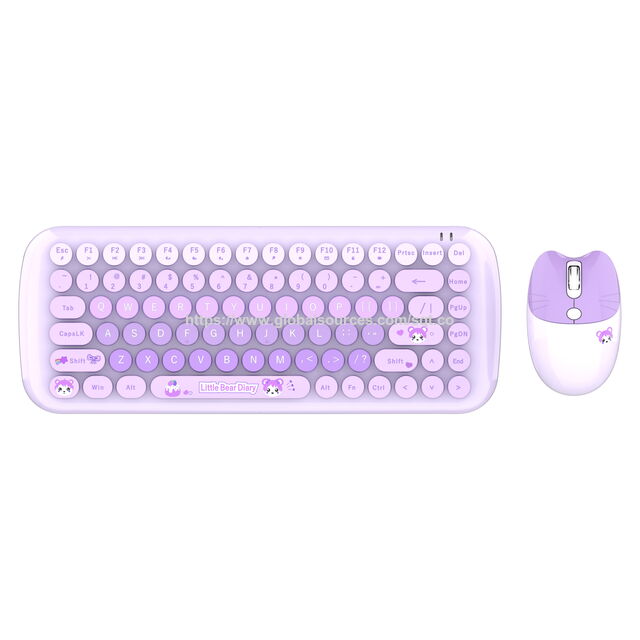 SMK-632M3AG Nuevo concepto clásico inalámbrico 2.4G retro colorido teclado y ratón combo