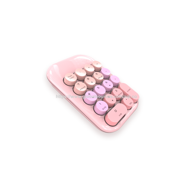 Teclado numérico inalámbrico 2.4G con 19 teclas redondas SK-696AG - Teclado numérico inalámbrico profesional para contabilidad y finanzas