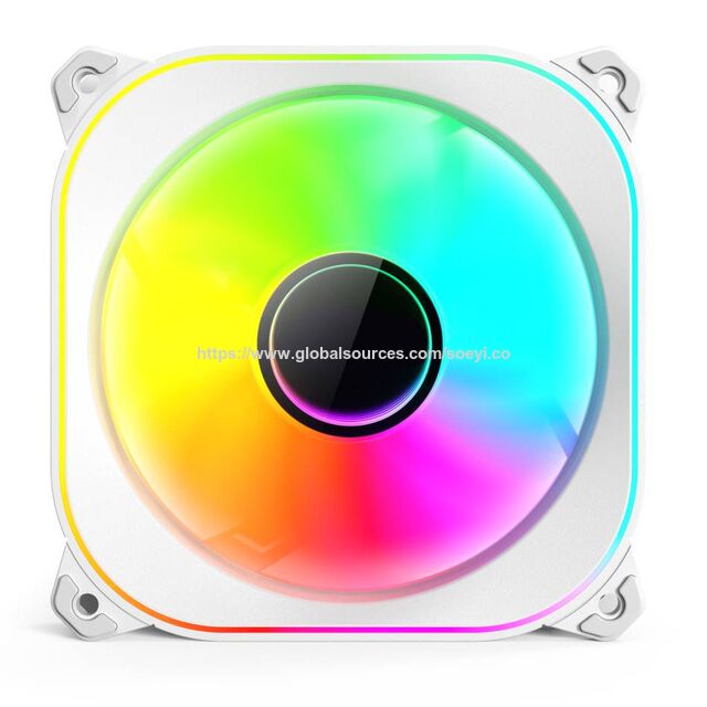 SOEYI Ventilador de refrigeración para CPU RGB de gran venta, alimentación de 3 pines, cobre de 4 pines, ventilador ARGB para radiador de refrigeración por aire de PC con luz de espejo infinito