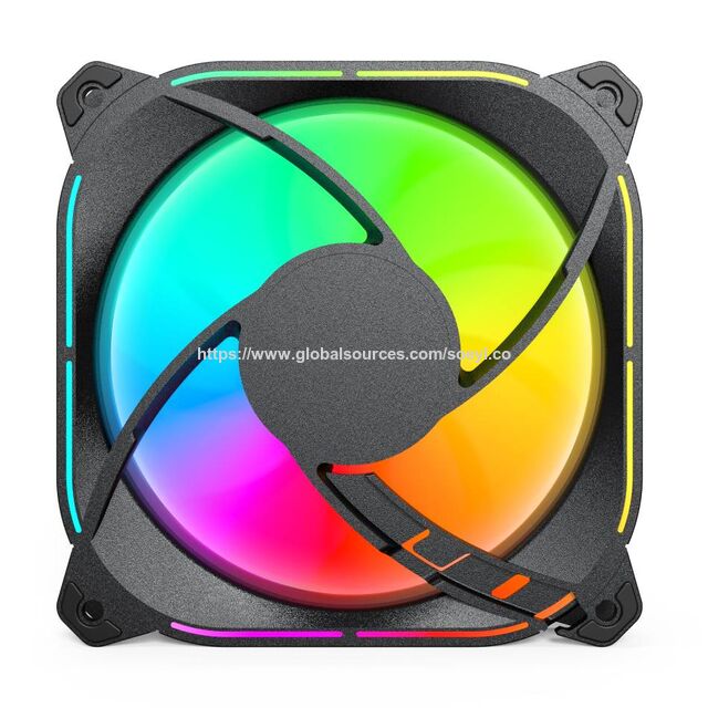 SOEYI Ventilador de refrigeración para CPU RGB de gran venta, alimentación de 3 pines, cobre de 4 pines, ventilador ARGB para radiador de refrigeración por aire de PC con luz de espejo infinito