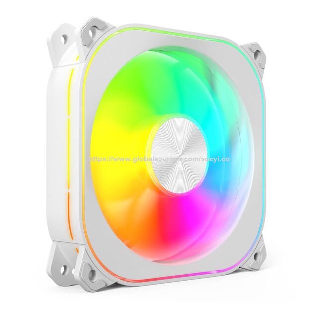 SOEYI Ventilador de refrigeración para CPU RGB de gran venta, alimentación de 3 pines, cobre de 4 pines, ventilador ARGB para radiador de refrigeración por aire de PC con luz de espejo infinito