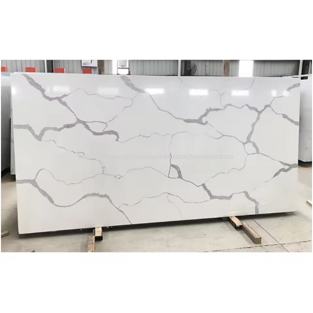 Venta Caliente Diseño Moderno Tablero de Cuarzo Blanco Pulido Losas de Piedra Artificial para Encimera de Cocina para Uso Doméstico
