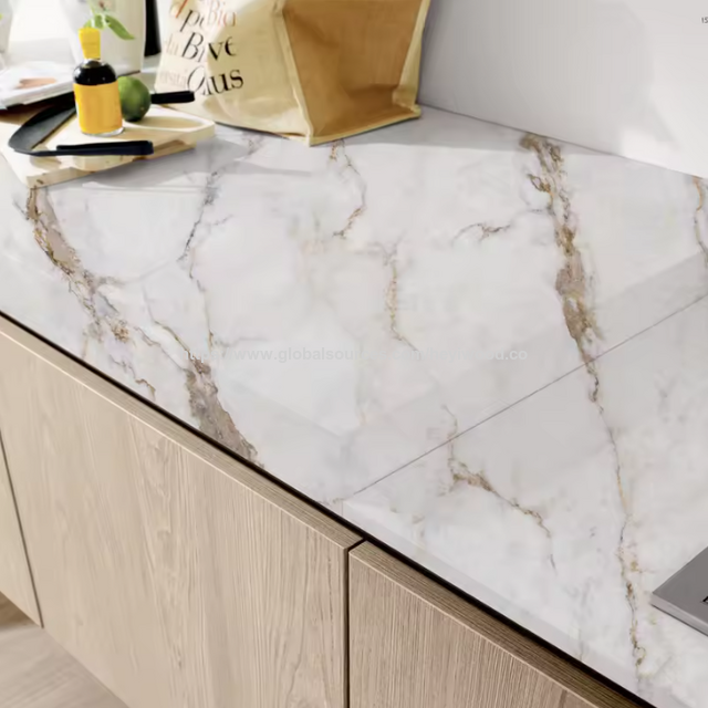 Venta Caliente Diseño Moderno Tablero de Cuarzo Blanco Pulido Losas de Piedra Artificial para Encimera de Cocina para Uso Doméstico